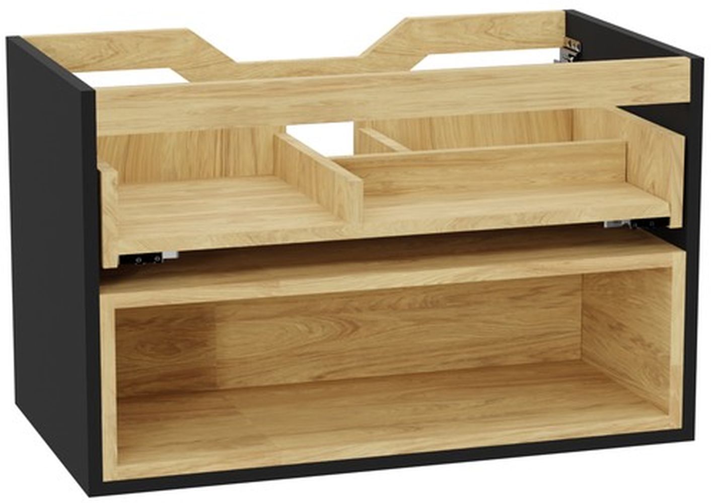 Excellent Tuto 2.0 estructura de armario 80x46.5x50 cm suspendido, para lavabo negro-roble MLEX.2171.800.BKBL