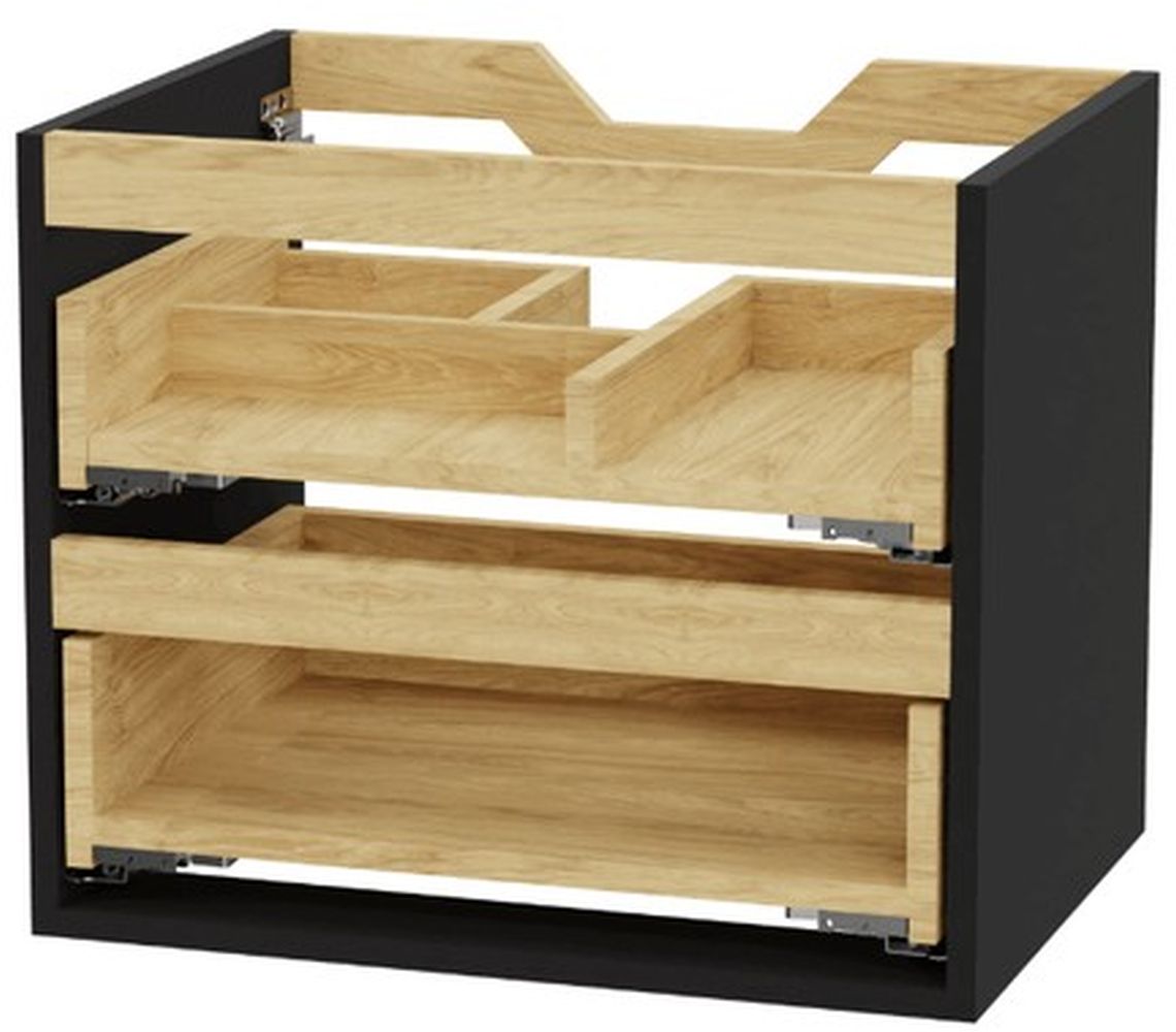 Excellent Tuto 2.0 estructura de armario 60x46.5x50 cm suspendido, para lavabo negro-roble MLEX.2172.600.BKBL