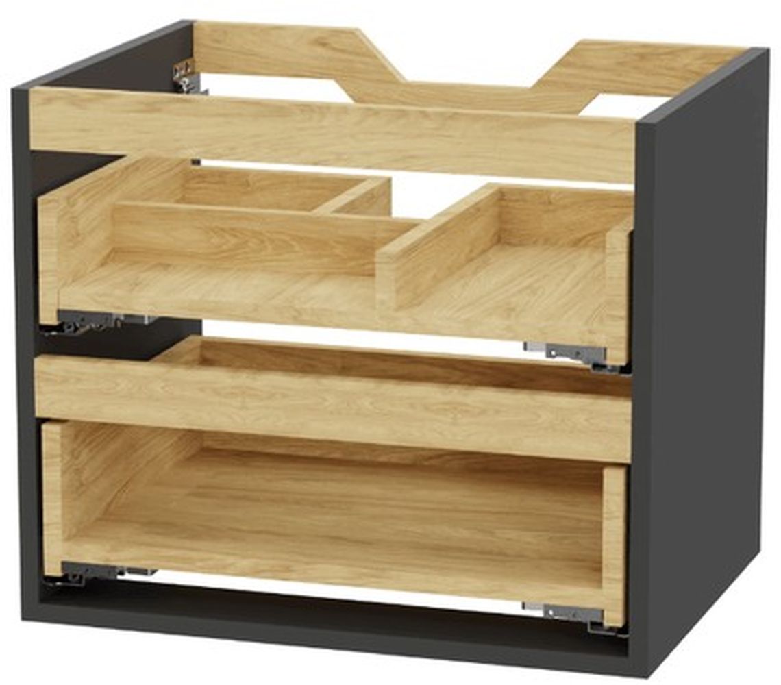 Excellent Tuto 2.0 estructura de armario 60x46.5x50 cm suspendido, para lavabo gris-roble MLEX.2172.600.GRBL