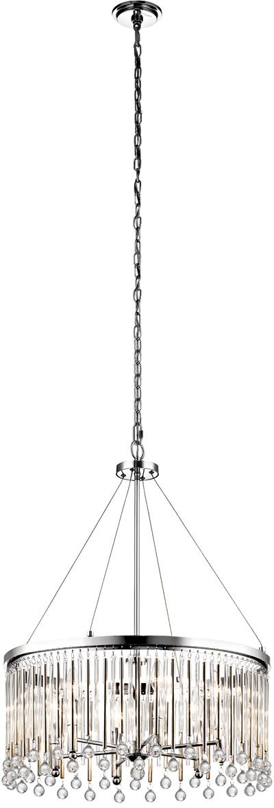 Elstead Lighting Piper lámpara colgante 6x60 W cromo KL-PIPER-6P-PC