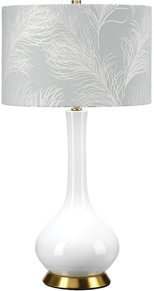 Elstead Lighting Milo lámpara de sobremesa 1x60 W blanco-latón-azul MILO-AB-TL-FDEB