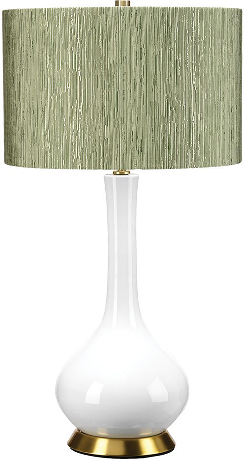Elstead Lighting Milo lámpara de sobremesa 1x60 W blanco-latón-verde MILO-AB-TL-RTH
