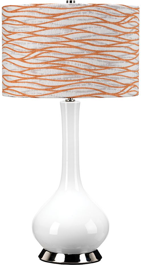 Elstead Lighting Milo lámpara de sobremesa 1x60 W blanco-níquel-naranja-crema MILO-PN-TL-LORA