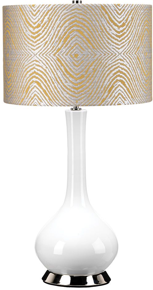 Elstead Lighting Milo lámpara de sobremesa 1x60 W blanco-gris-níquel-amarillo MILO-PN-TL-PSM