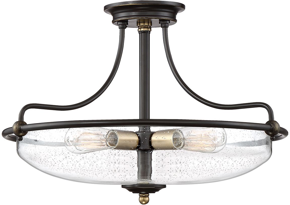 Elstead Lighting Griffin lámpara de techo 3x60 W latón-marrón QZ-GRIFFIN-SFM-C-PNAB