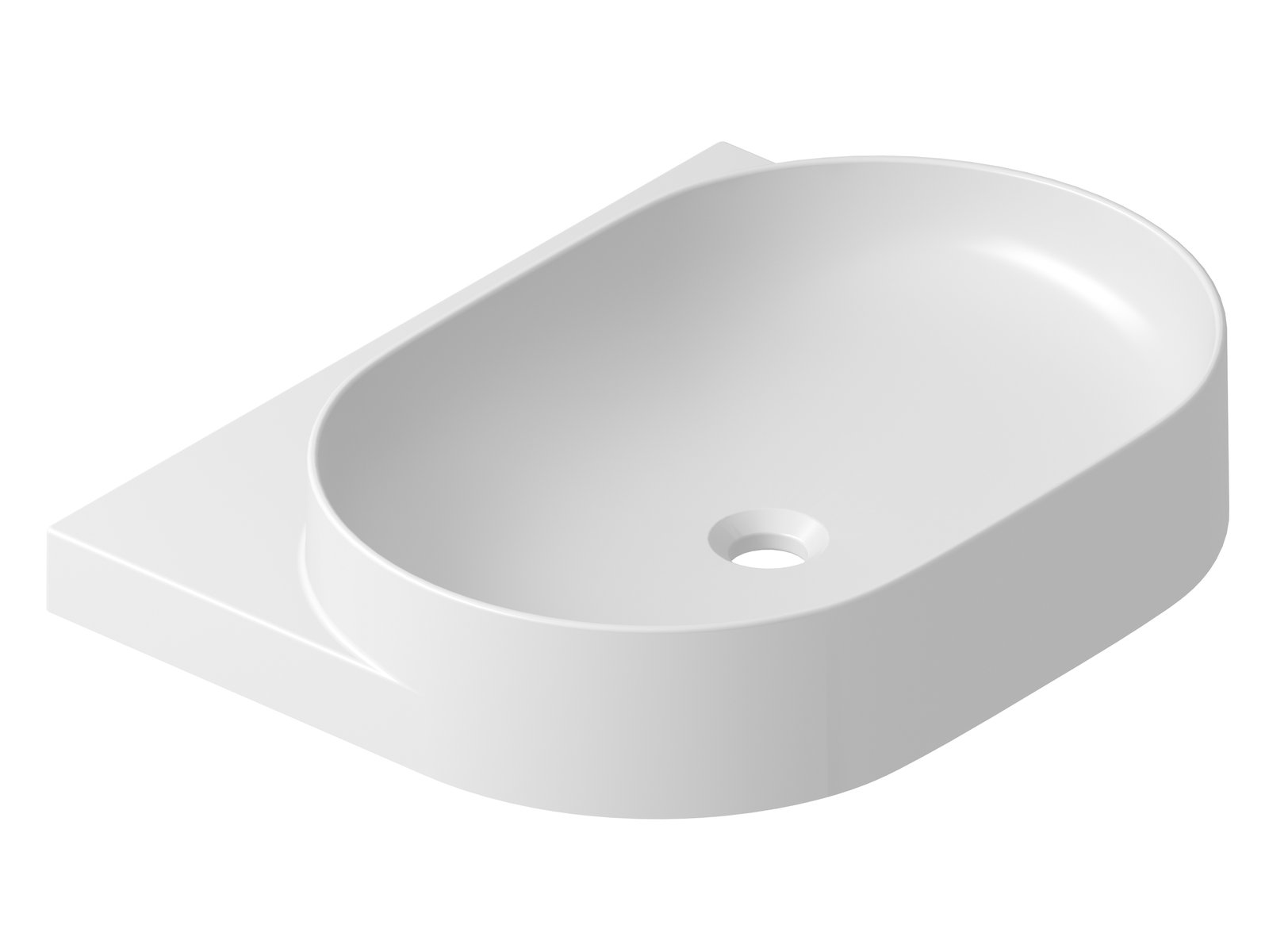 Ravak Yard lavabo 60.5x50 cm semicircular clásico-para mueble blanco mate XJX0E260001