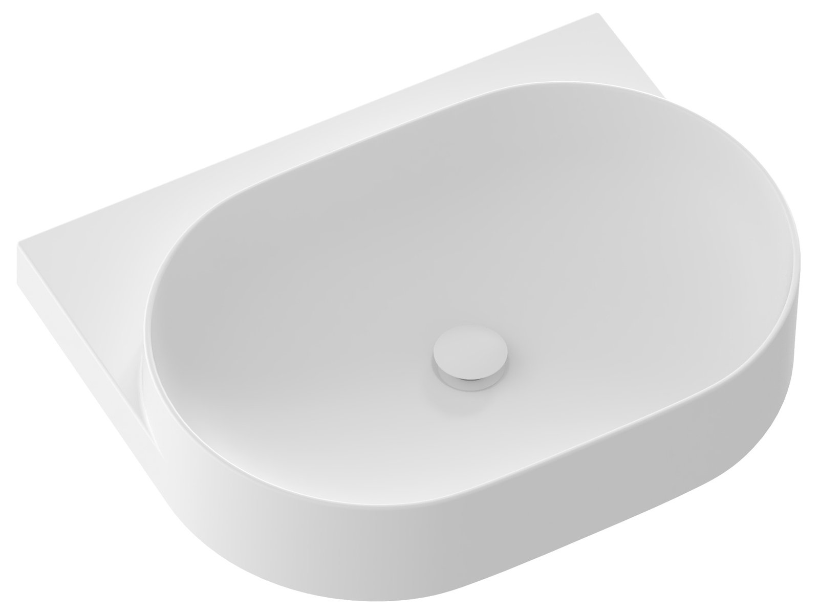 Ravak Yard lavabo 60.5x50 cm semicircular clásico-para mueble blanco XJX0E060000