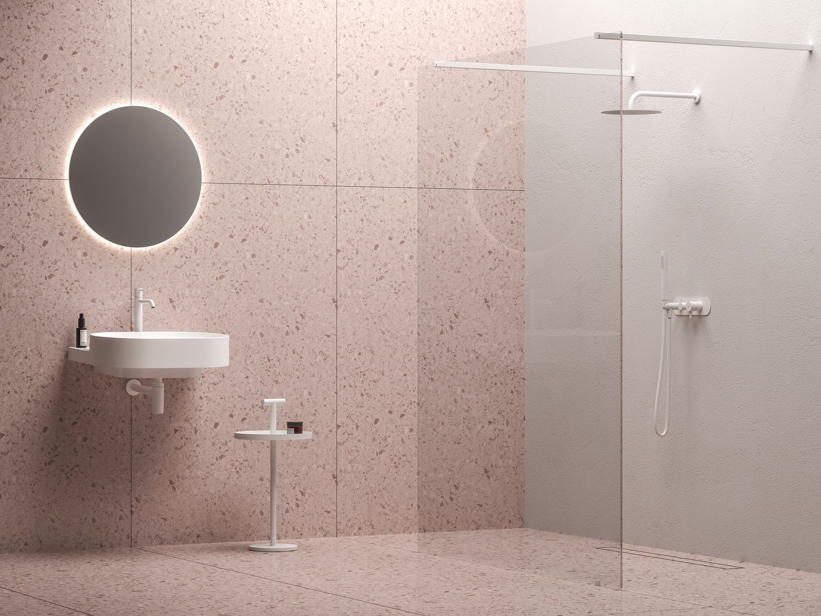 Ravak Walk in Free mampara de ducha 150 cm blanco mate/vidrio transparente GW9FP0E0SZ1