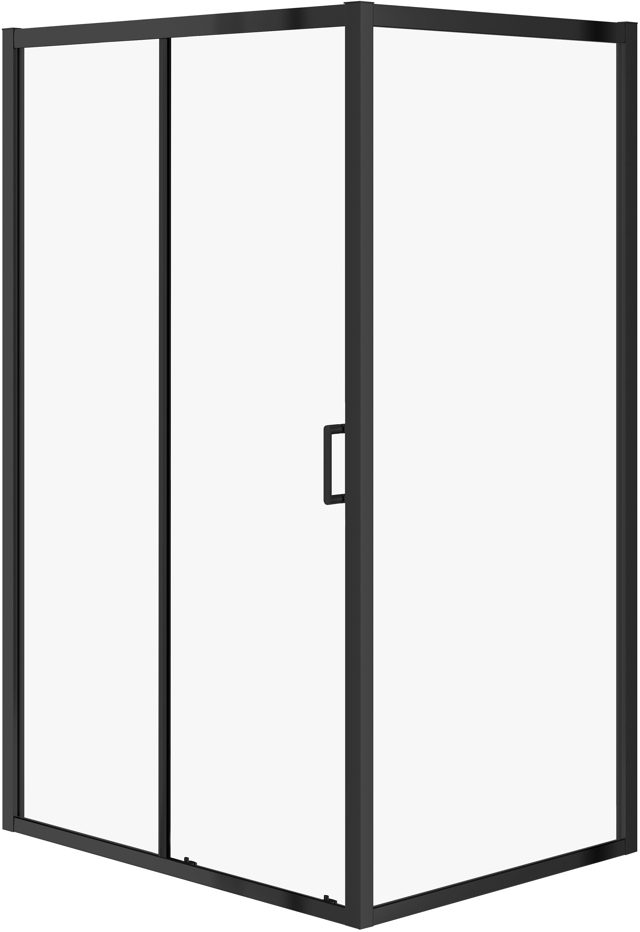 Cersanit Arteco cabina de ducha 120x90 cm rectangular negro mate/vidrio transparente S913-018