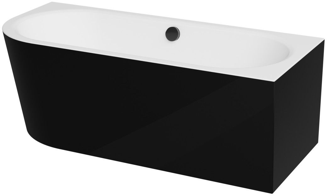 Besco Avita A-Line B&W bañera de esquina 170x75 cm derecha negro #WAA-17ABPCN