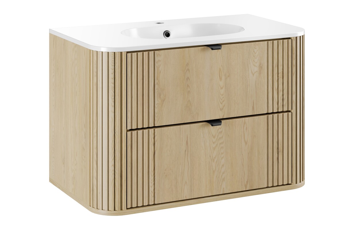 Conjunto armario Comad Ovalia Cremona OVALIA CREMONA 82-80-46-2S, lavabo Comad Pure PURE WHITE GLOSS UM 80-46