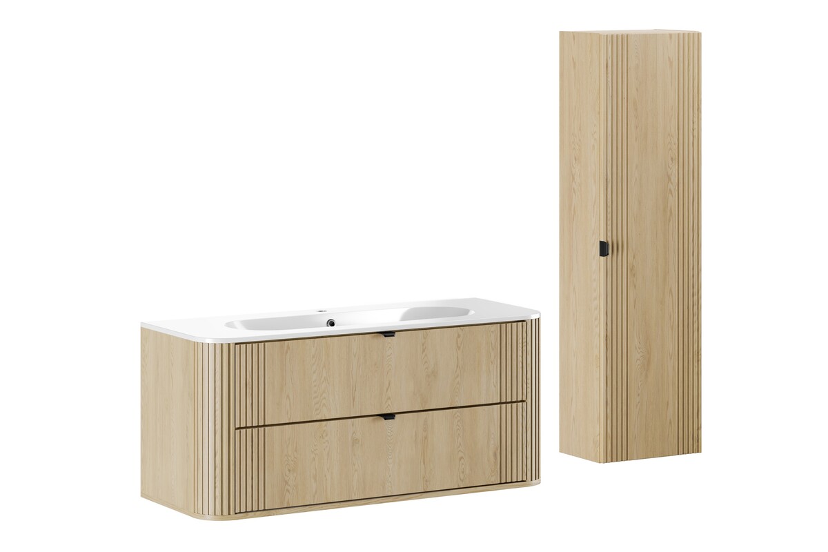 Conjunto armario Comad Ovalia Cremona OVALIA CREMONA 82-120-46-2S, lavabo Comad Pure PURE WHITE GLOSS UM 120-46, OVALIA CREMONA 80-40-1D