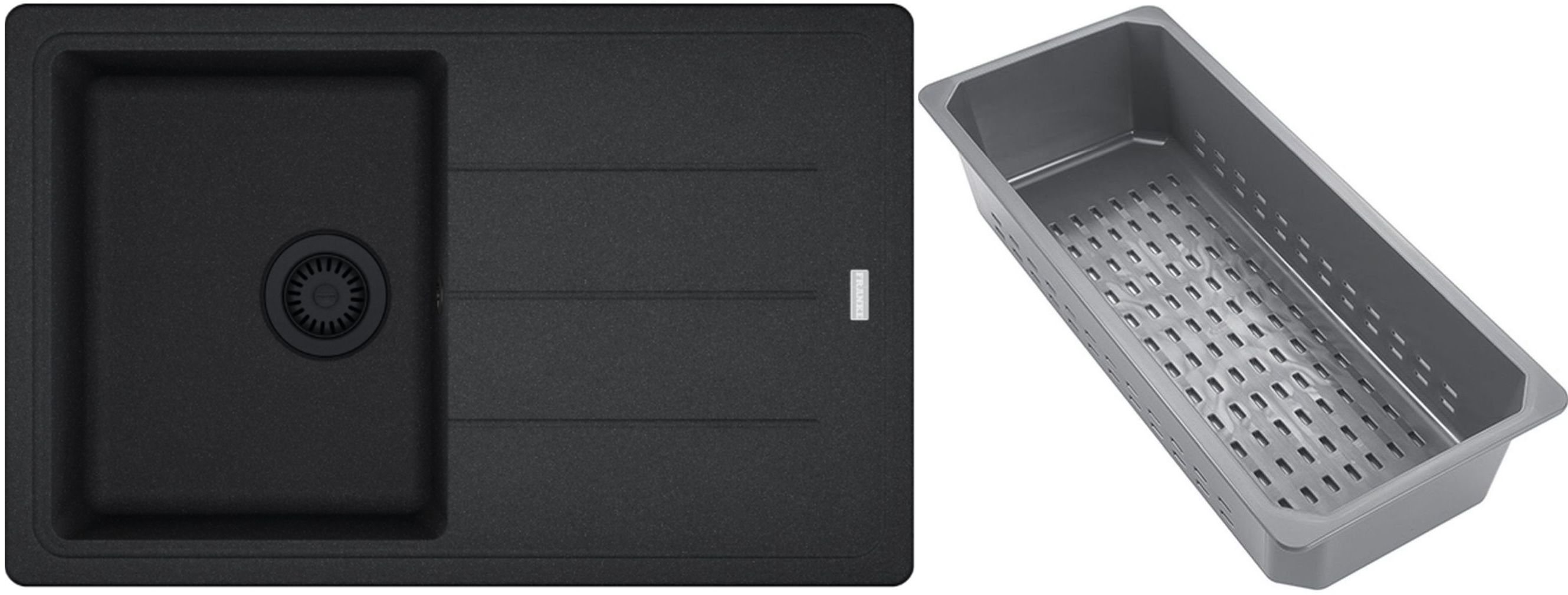 Franke Basis fregadero de granito con bandeja escurridora 78x50 cm gris/grafito/ónix 114.0743.084