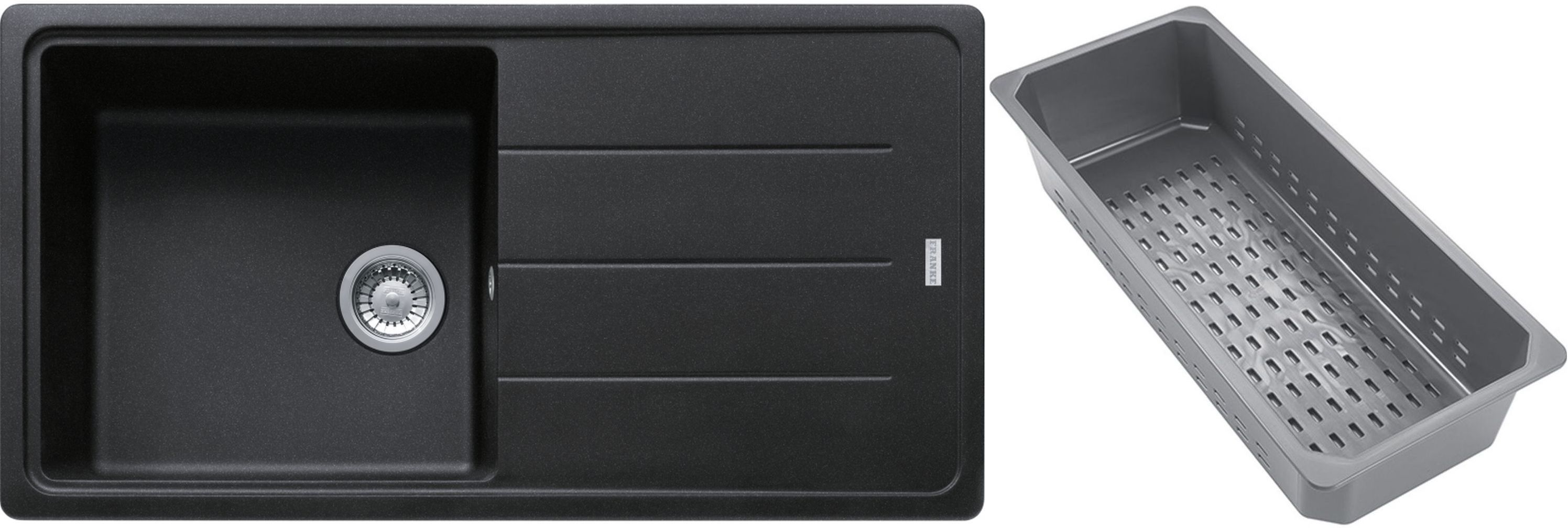 Franke Basis fregadero de granito con bandeja escurridora 97x50 cm gris/grafito/ónix 114.0743.010