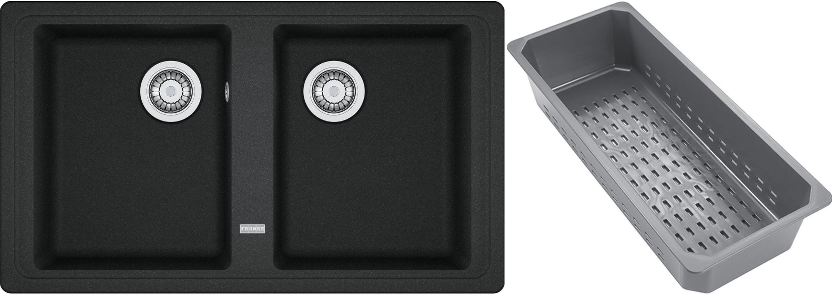 Franke Basis fregadero de granito con bandeja escurridora 86x50 cm gris/grafito/ónix 114.0743.073