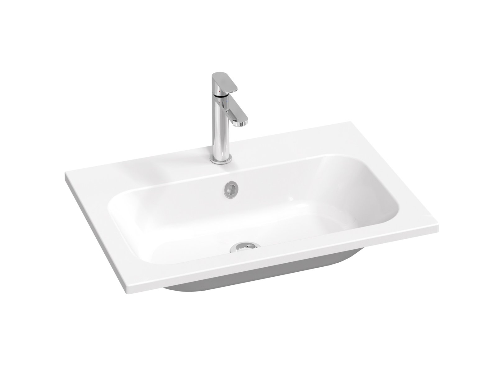 Ravak Chrome lavabo 70x49 cm rectangular para mueble blanco XJG01170001