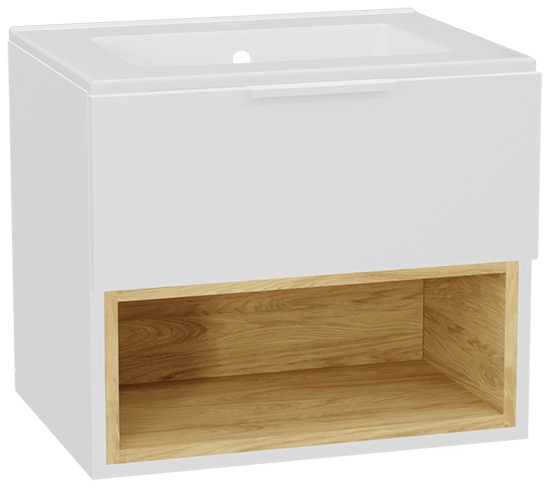 Conjunto estructura de armario Excellent Tuto 2.0 MLEX.2171.600.WHBL, lavabo Excellent As CEEX.3617.600.WH, MLEX.2151.600.02.WH