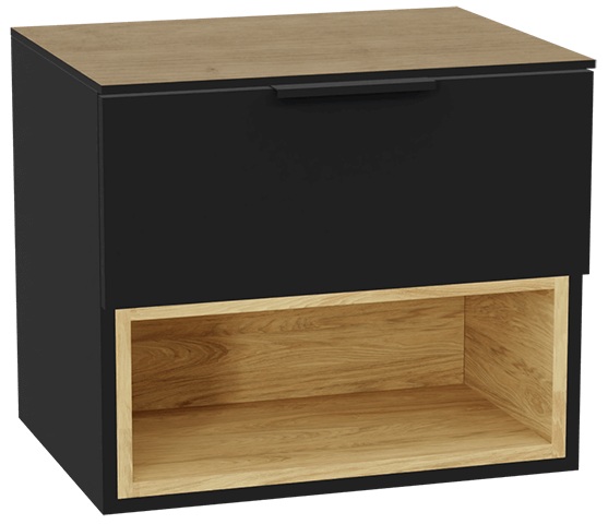 Conjunto estructura de armario Excellent Tuto 2.0 MLEX.2171.600.BKBL, encimera sobre armario Excellent Tuto 2.0 MLEX.2116.600.BL, MLEX.2151.600.02.BK