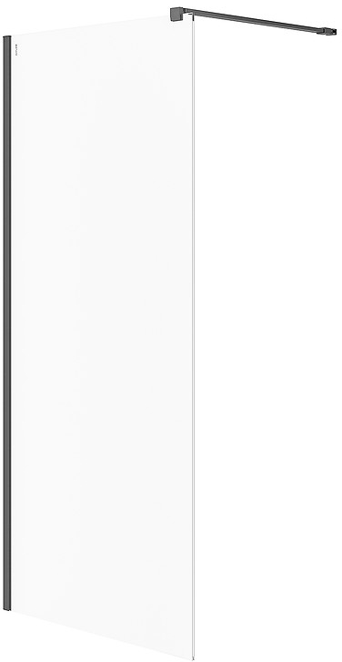 Cersanit Mille mampara de ducha walk-in 90 cm negro mate/vidrio transparente S161-008