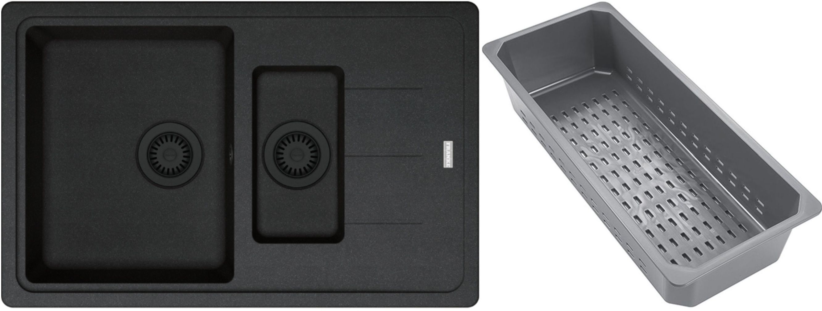 Franke Basis fregadero de granito con bandeja escurridora 78x50 cm gris/grafito/ónix 114.0743.086