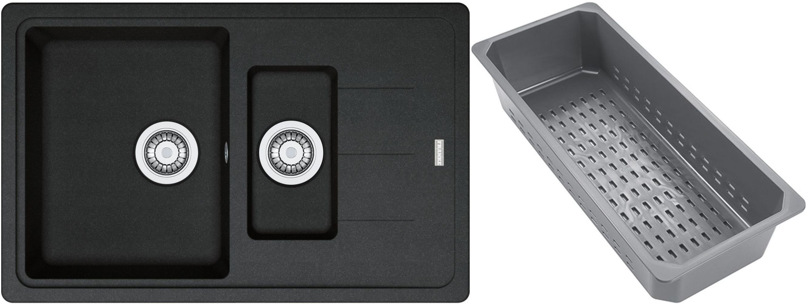 Franke Basis fregadero de granito con bandeja escurridora 78x50 cm gris/grafito/ónix 114.0743.071