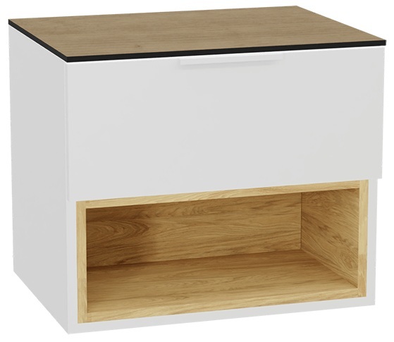 Conjunto estructura de armario Excellent Tuto 2.0 MLEX.2171.600.WHBL, encimera sobre armario Excellent Tuto 2.0 MLEX.2116.600.BL, MLEX.2151.600.02.WH