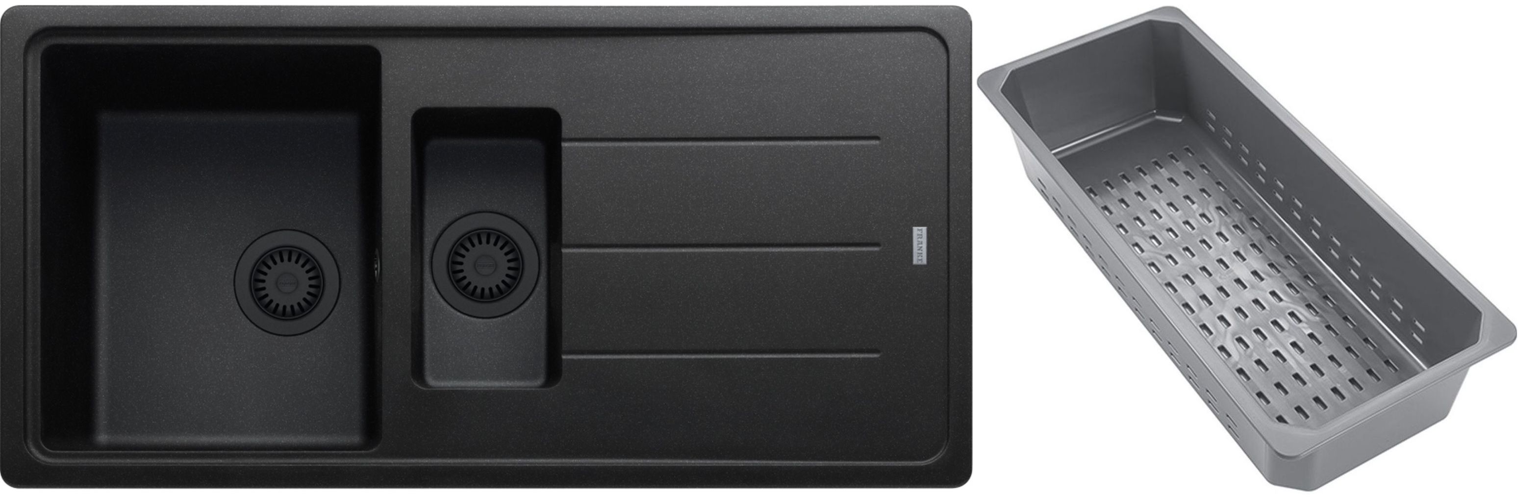 Franke Basis fregadero de granito con bandeja escurridora 97x50 cm gris/grafito/ónix 114.0743.087