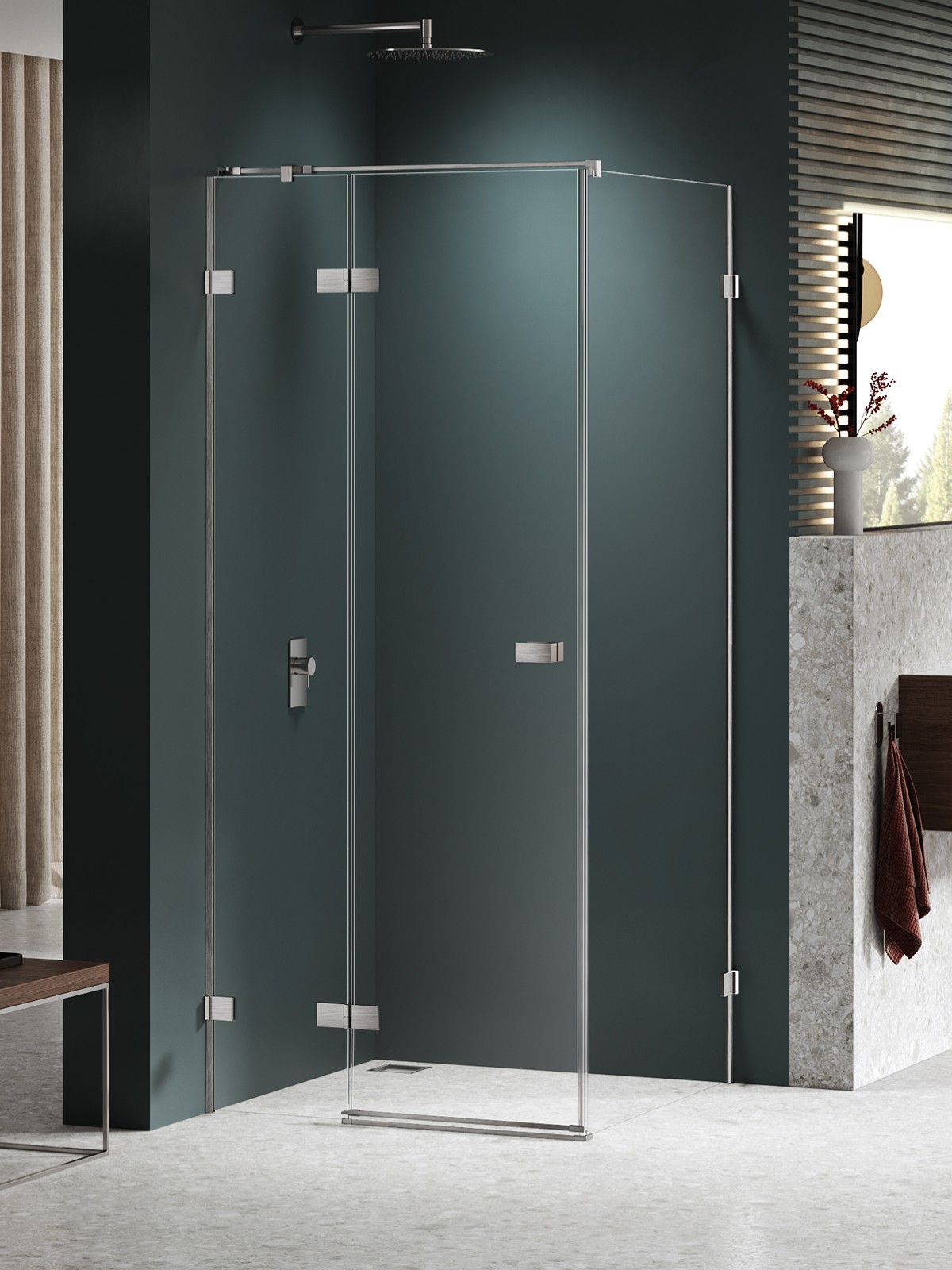 New Trendy Avexa Nickel Brushed cabina de ducha 100x100 cm cuadrada níquel cepillado/vidrio transparente EXK-8486