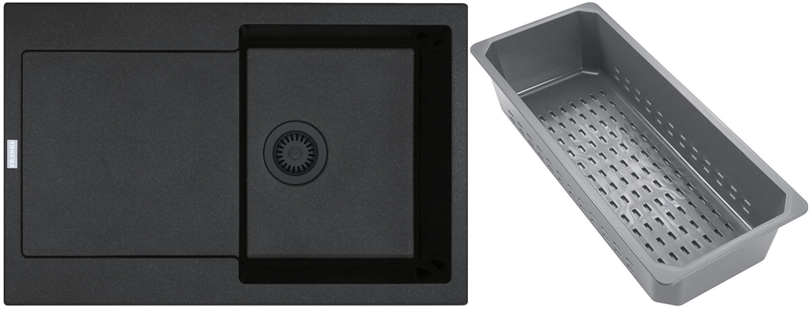 Franke Maris fregadero de granito con bandeja escurridora 78x50 cm gris/grafito/ónix 114.0743.090