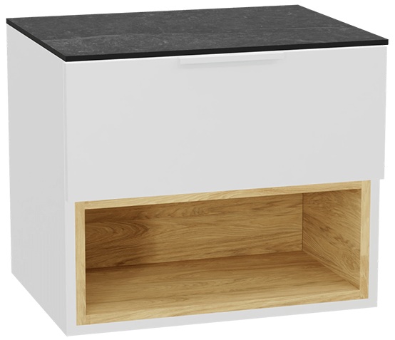 Conjunto estructura de armario Excellent Tuto 2.0 MLEX.2171.600.WHBL, encimera sobre armario Excellent Tuto 2.0 MLEX.2116.600.MA, MLEX.2151.600.02.WH