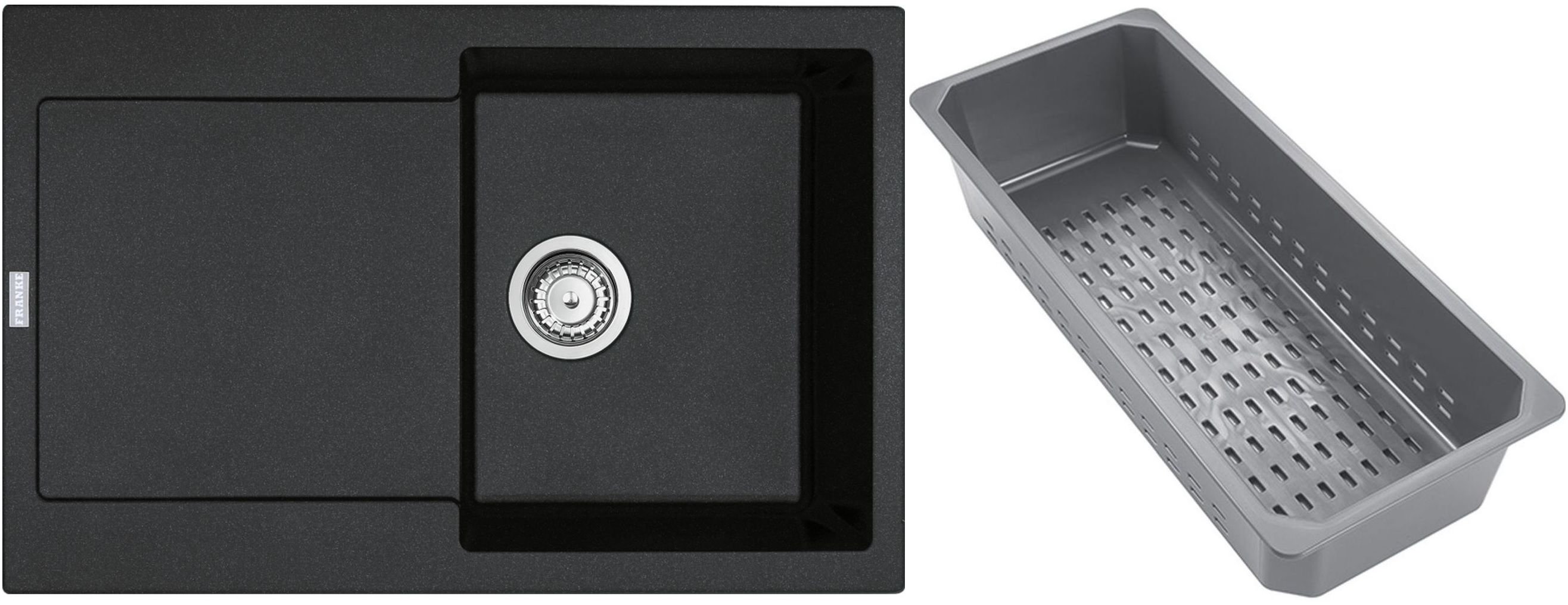 Franke Maris fregadero de granito con bandeja escurridora 78x50 cm gris/grafito/ónix 114.0741.971