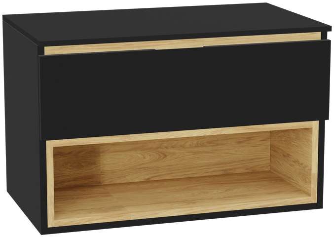 Conjunto estructura de armario Excellent Tuto 2.0 MLEX.2171.800.BKBL, encimera sobre armario Excellent Tuto 2.0 MLEX.2111.800.BK, MLEX.2151.800.01.BK