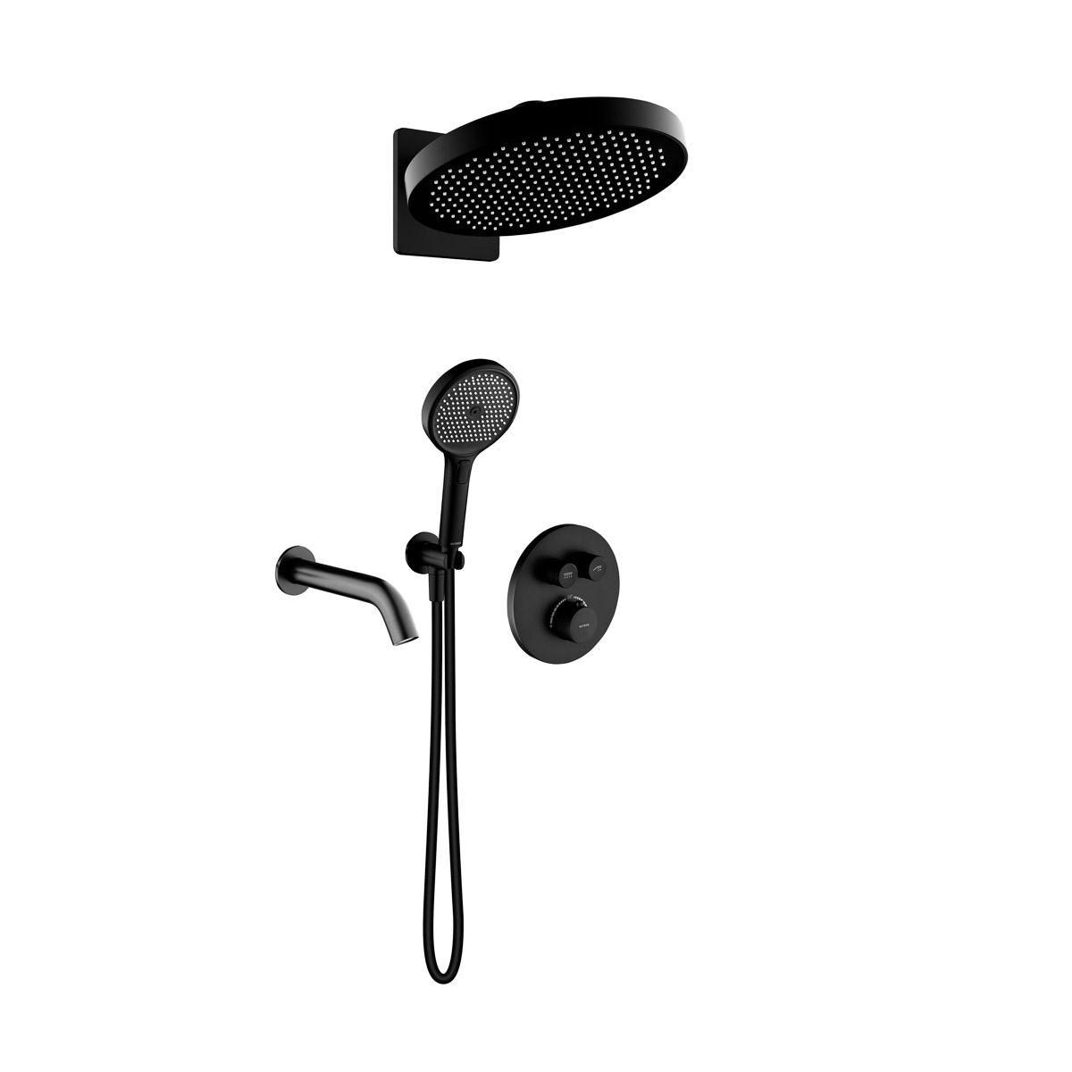 Conjunto grifo de bañera y ducha Oltens Katla 34600300, ducha con efecto lluvia Oltens Regna 37009300, 39403300, 39100300, 37109300, 39304300, 37200300