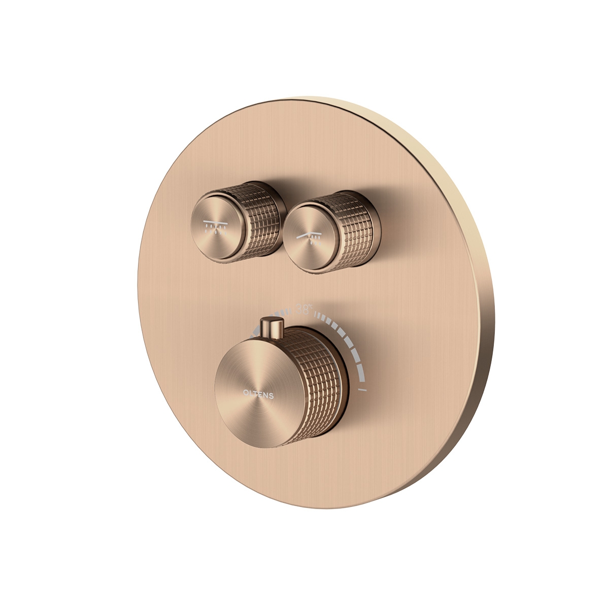 Oltens Onega grifo de bañera y ducha empotrado con termostato cobre cepillado 34601610