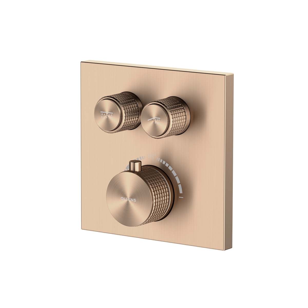 Oltens Onega grifo de bañera y ducha empotrado con termostato cobre cepillado 34602610