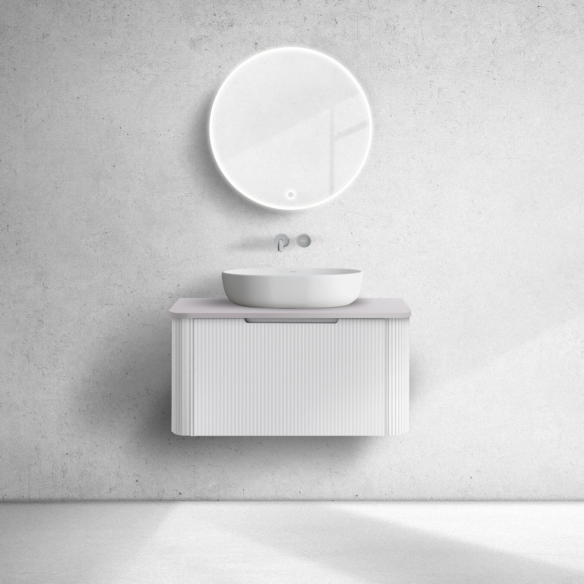 Conjunto armario Oltens Hamnes 60023000, encimera sobre armario Oltens Hamnes 63013900