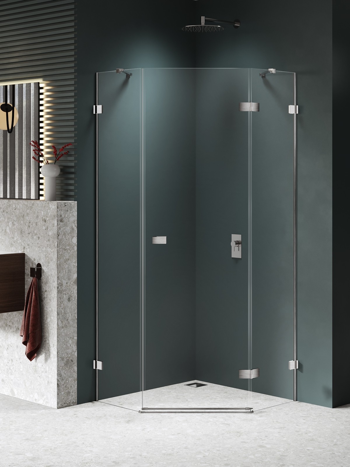 New Trendy Avexa Nickel Brushed cabina de ducha 80x80 cm níquel cepillado/vidrio transparente EXK-8557