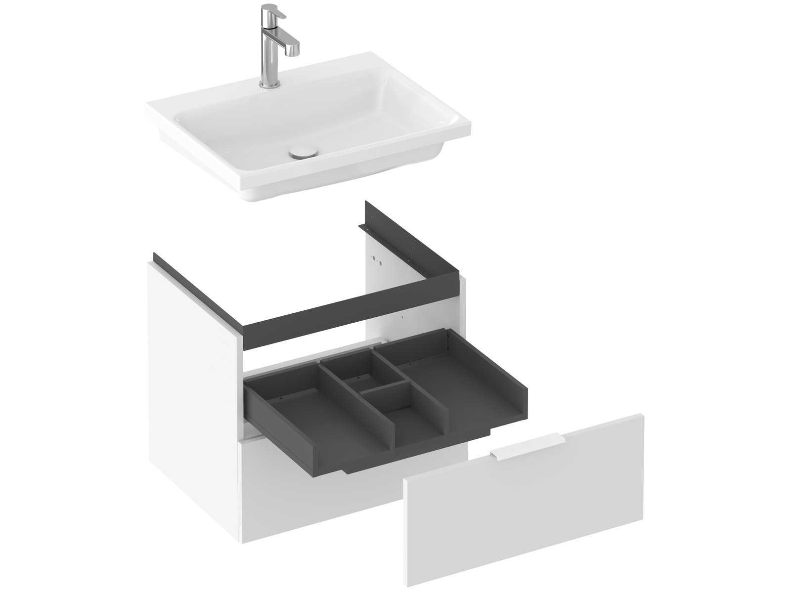 Ravak Comfort armario 60x46x50 cm suspendido, para lavabo blanco X000001818