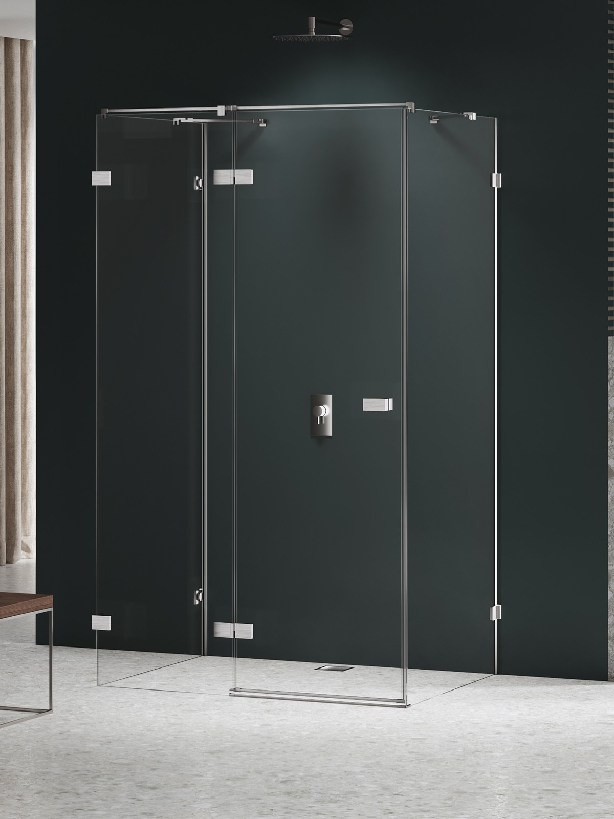 New Trendy Avexa Nickel Brushed cabina de ducha 90x90 cm cuadrada níquel cepillado/vidrio transparente EXK-8572