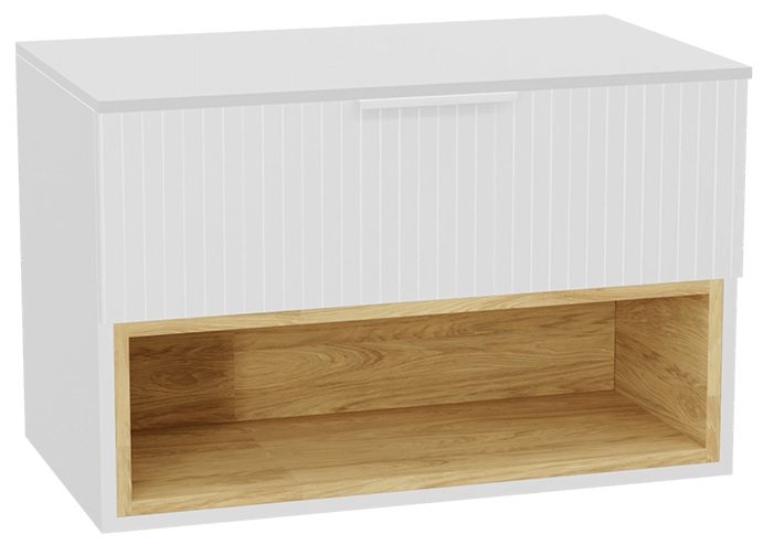 Conjunto estructura de armario Excellent Tuto 2.0 MLEX.2171.800.WHBL, encimera sobre armario Excellent Tuto 2.0 MLEX.2111.800.WH, MLEX.2151.800.03.WH