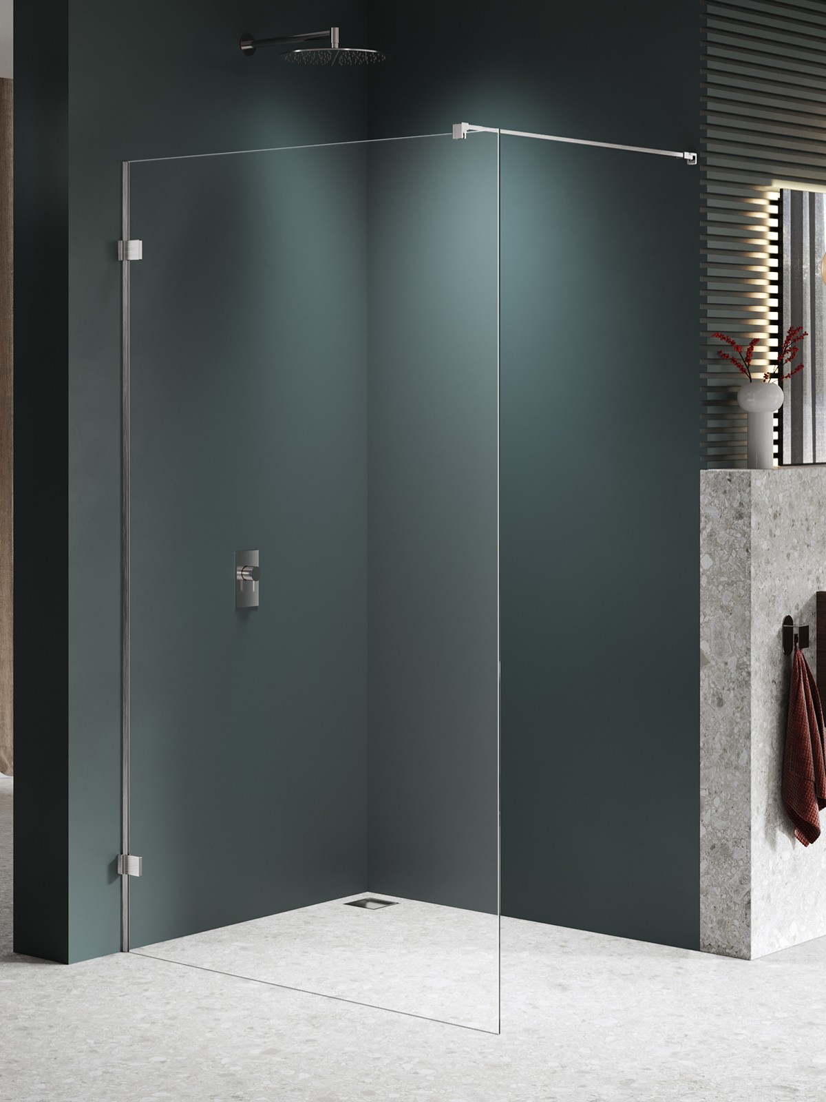 New Trendy Avexa Nickel Brushed mampara de ducha walk-in 150 cm cepillado/vidrio transparente EXK-8644