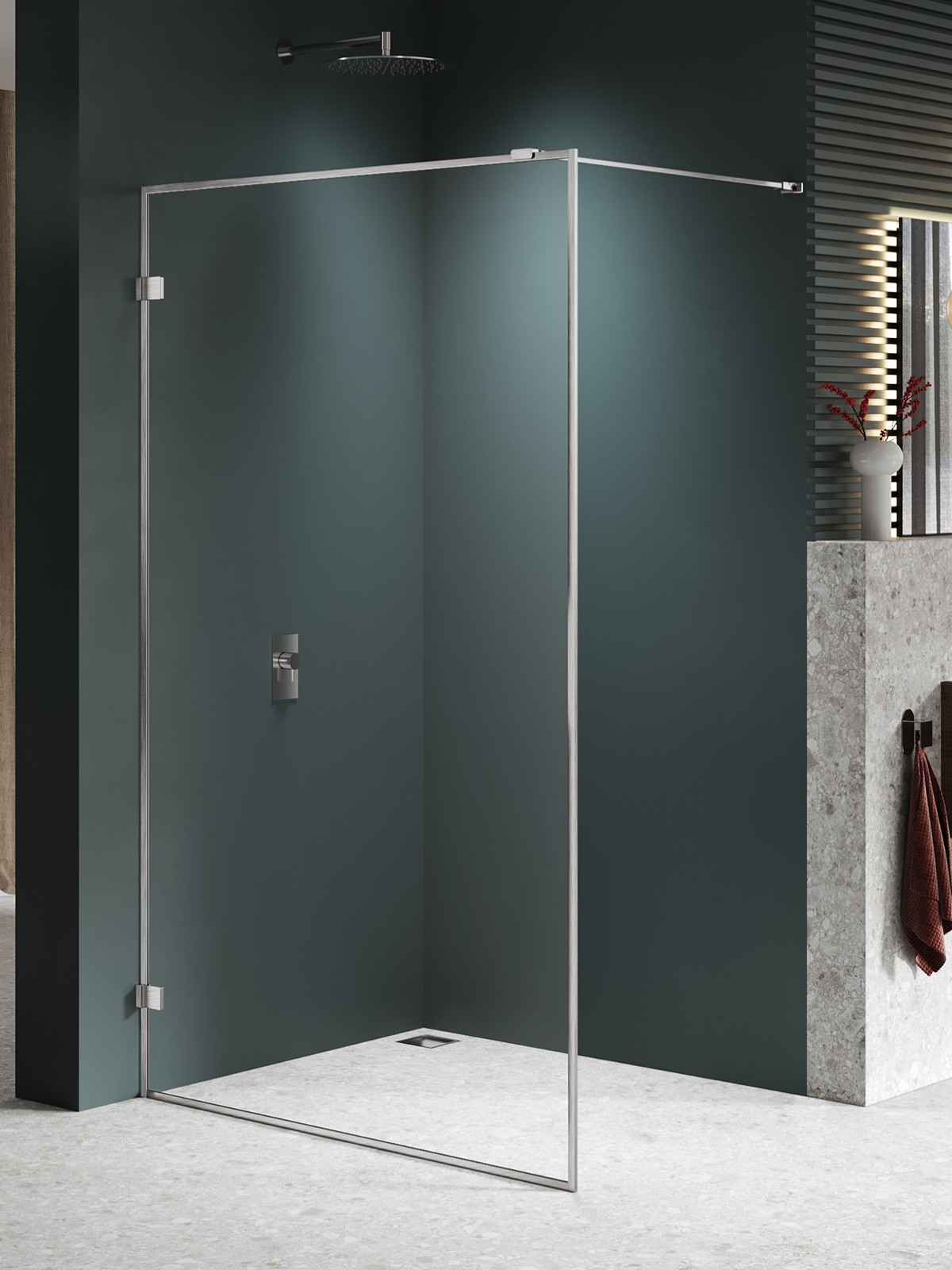 New Trendy Avexa Nickel Brushed mampara de ducha walk-in 130 cm cepillado/vidrio transparente EXK-8654