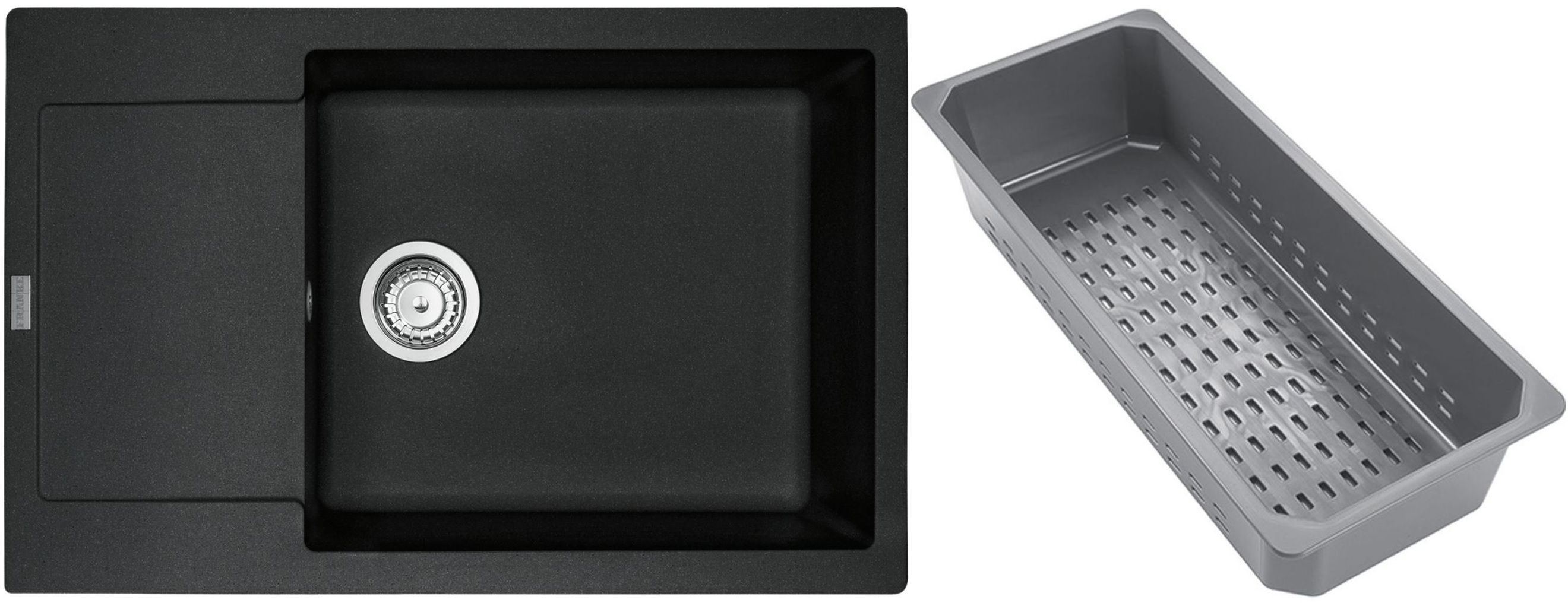 Franke Maris fregadero de granito con bandeja escurridora 78x50 cm gris/grafito/ónix 114.0741.975