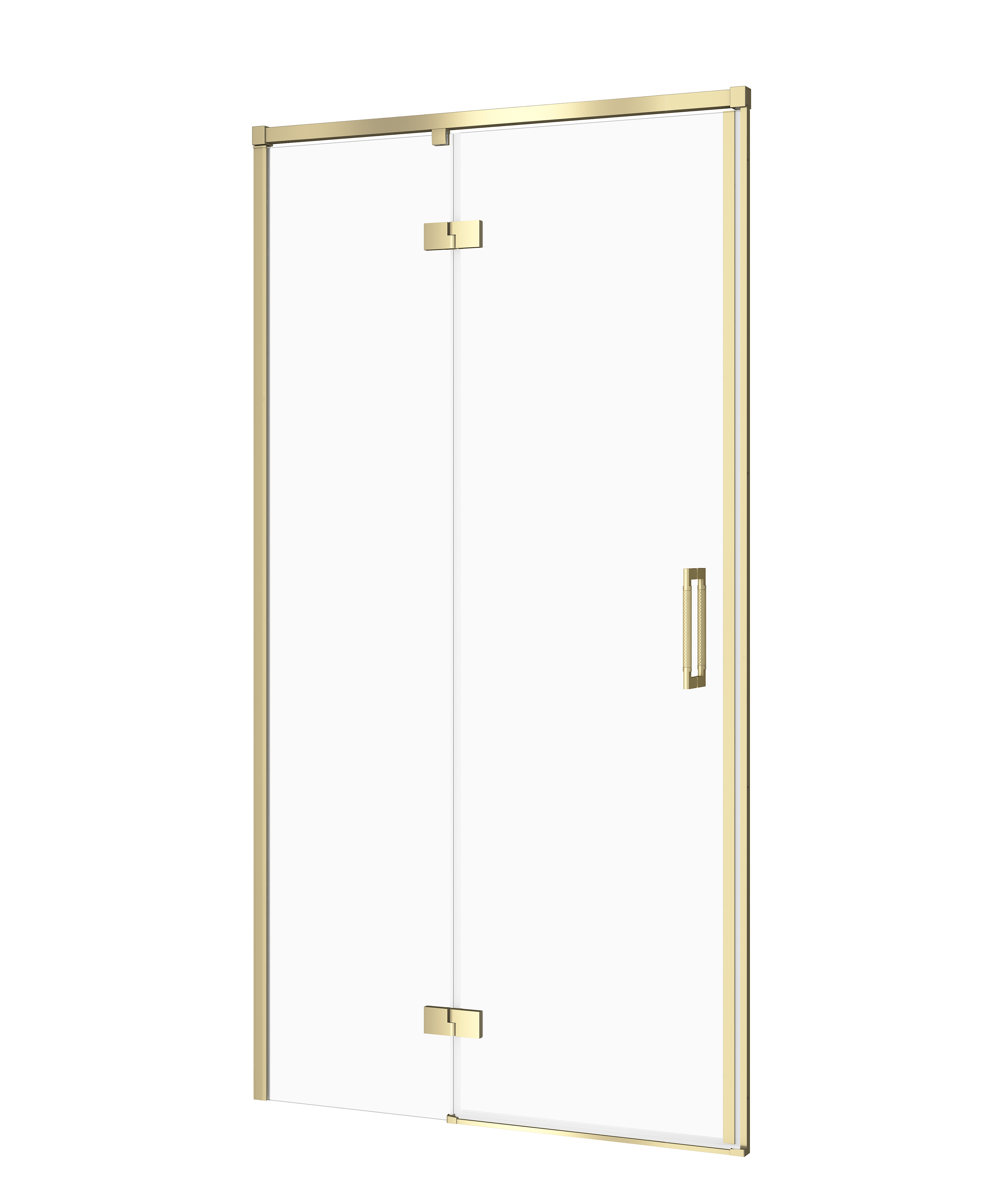 Cersanit Larga puerta de ducha 100 cm oscilante oro mate/vidrio transparente S164-067