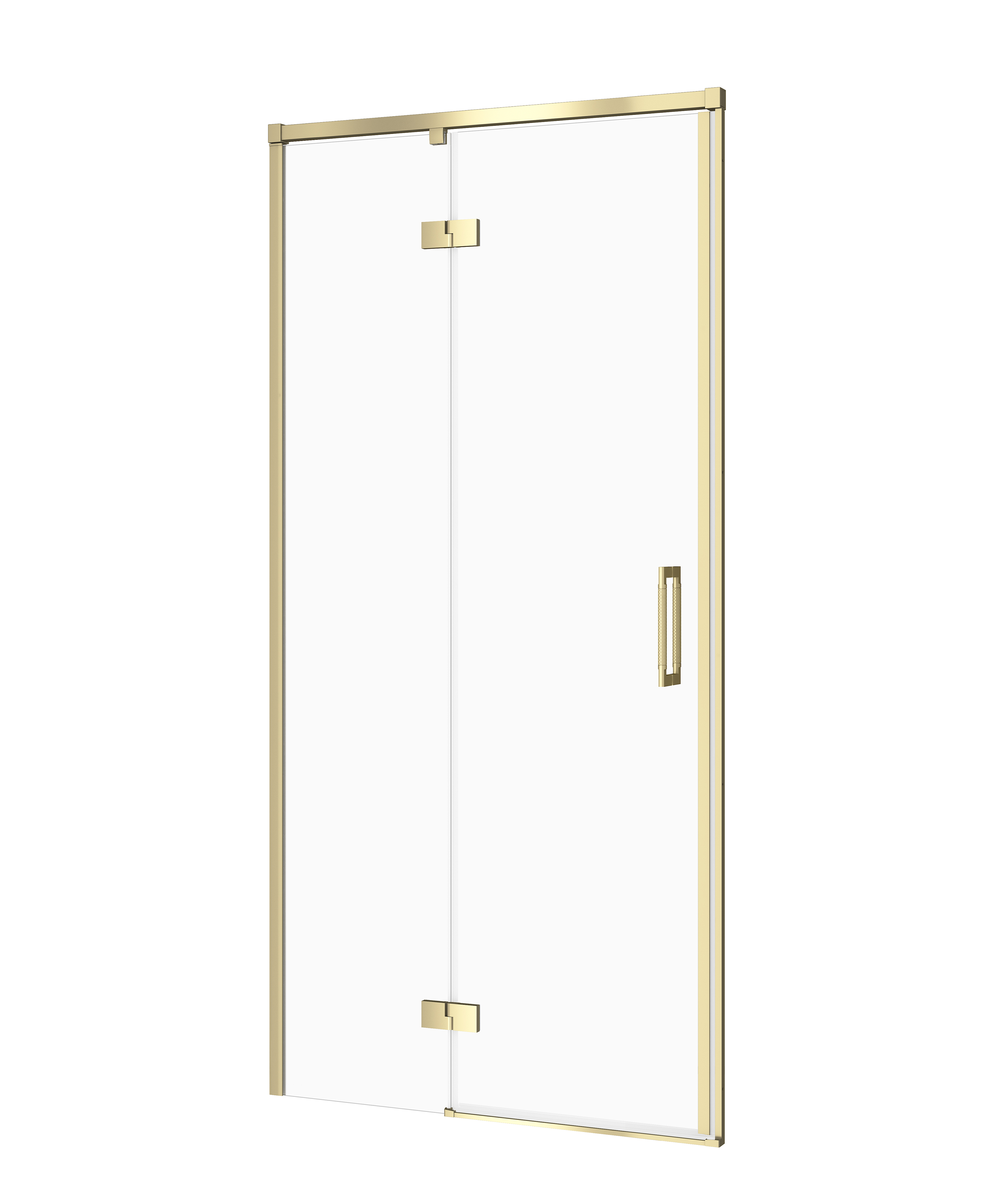 Cersanit Larga puerta de ducha 90 cm oscilante oro mate/vidrio transparente S164-066