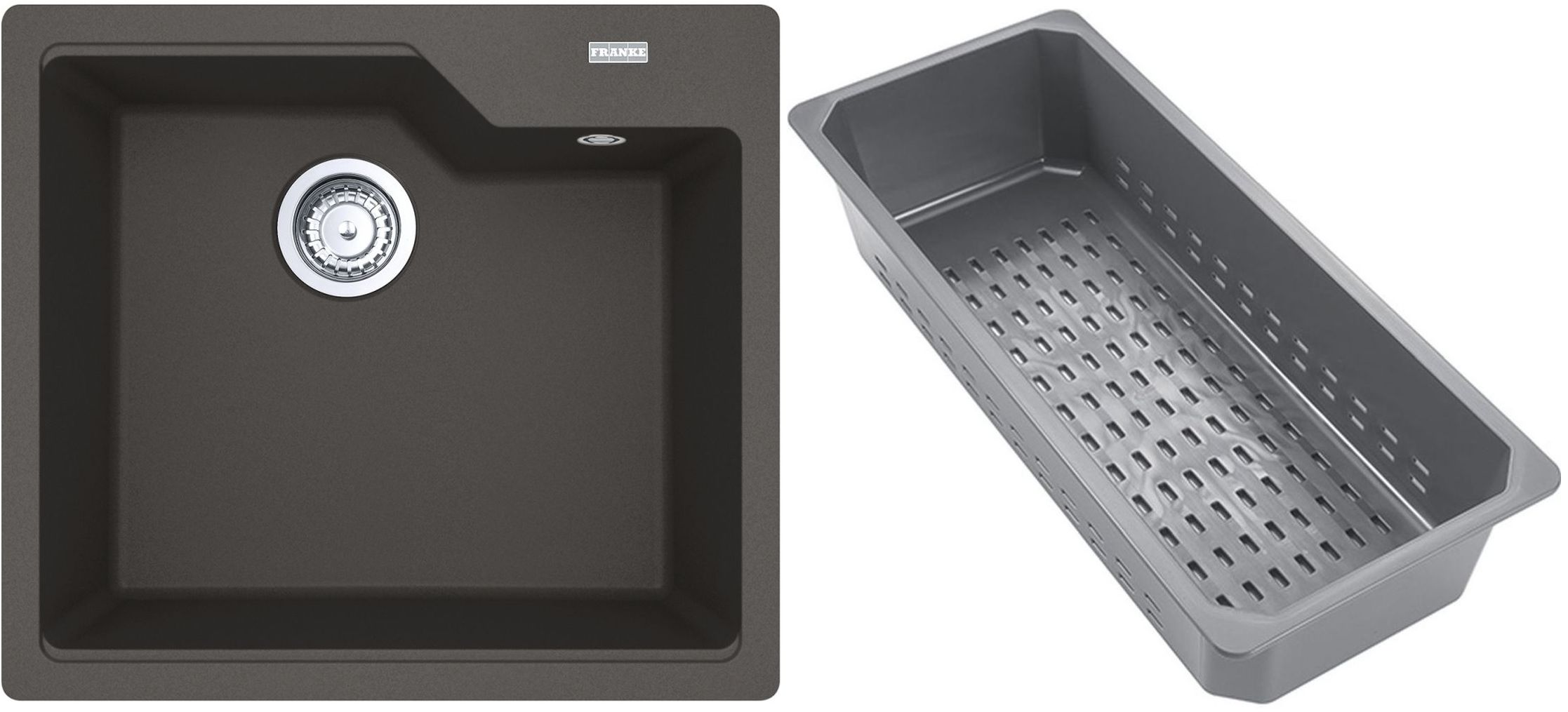 Franke Urban fregadero de granito con bandeja escurridora 56x50 cm gris/grafito/ónix 114.0741.979