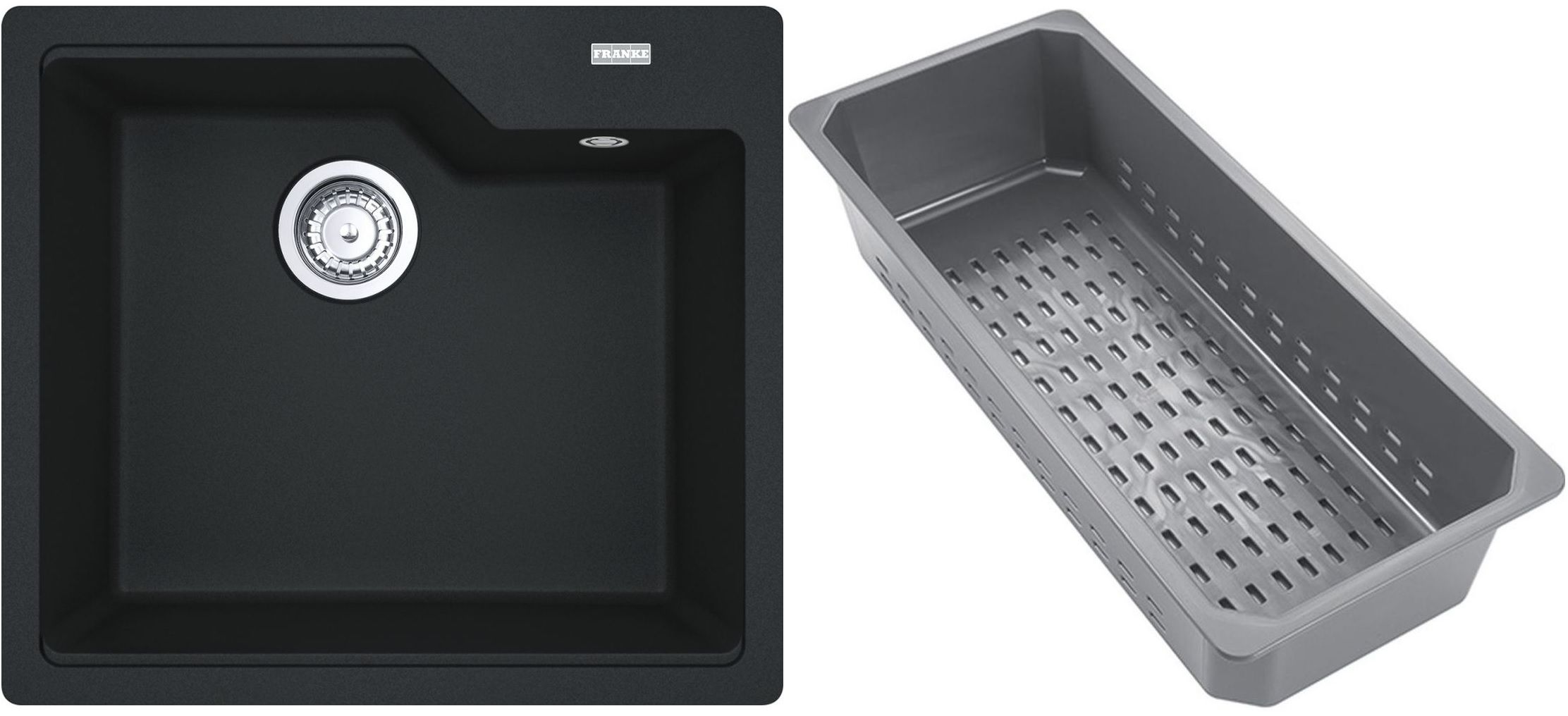 Franke Urban fregadero de granito con bandeja escurridora 56x50 cm gris/grafito/ónix 114.0741.980