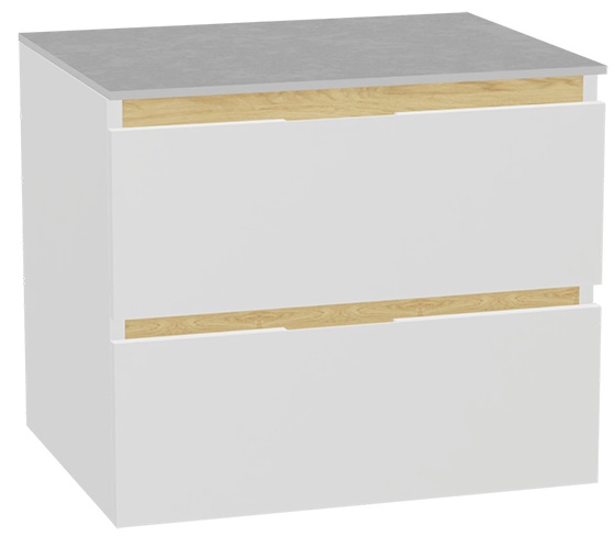 Conjunto estructura de armario Excellent Tuto 2.0 MLEX.2172.600.WHBL, encimera sobre armario Excellent Tuto 2.0 MLEX.2116.600.SJ, MLEX.2151.600.01.WH