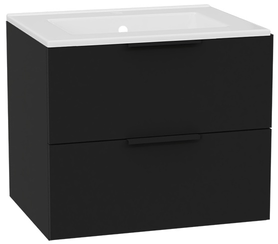 Conjunto estructura de armario Excellent Tuto 2.0 MLEX.2172.600.BKBL, lavabo Excellent As CEEX.3617.600.WH, MLEX.2151.600.02.BK
