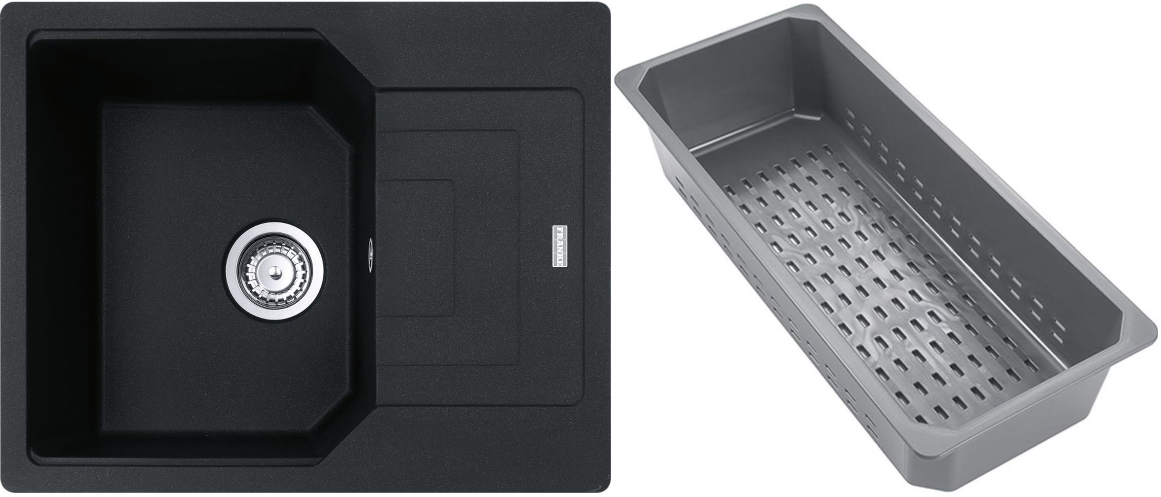 Franke Urban fregadero de granito con bandeja escurridora 62x50 cm gris/grafito/ónix 114.0741.985